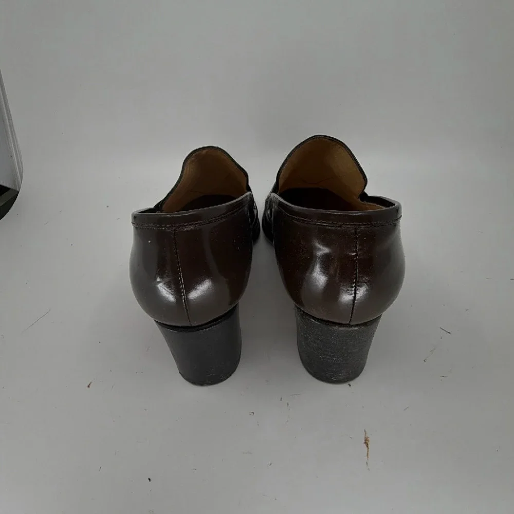 Calvin Klein Heeled Penny Loafer Brown Leather 8 Loafer - Picture 4 of 8